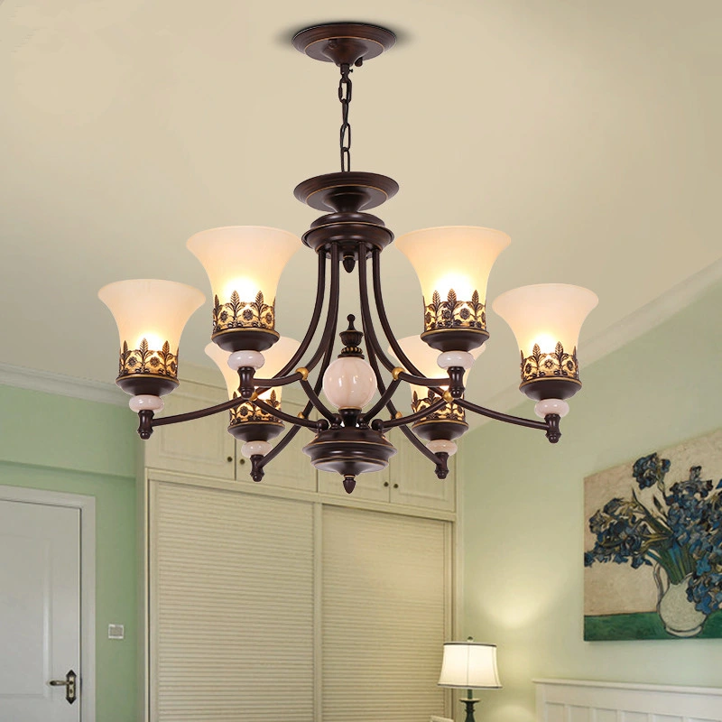 Black Iron Dining Room Chandelier for Sitting Room Farmhouse Lighting (WH-MI-96)