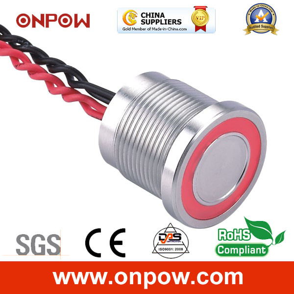 Onpow 19mm Piezoelectric Switch with Ring Light (PS193P10YSS1R12L, CCC, CE)
