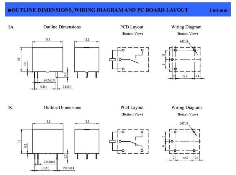 F Class Sugar Cube Relay Gk102-1A, 15A 125/250VAC, IEC60335-1 According
