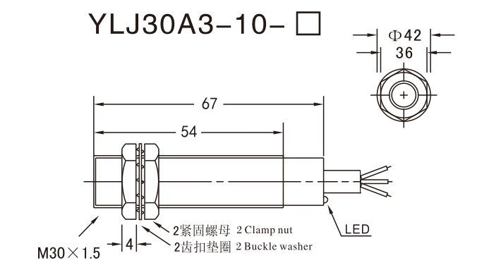 Ylj30 10mm M30 IP65 Anti High Pressure Type Sensor Proximity Sensors