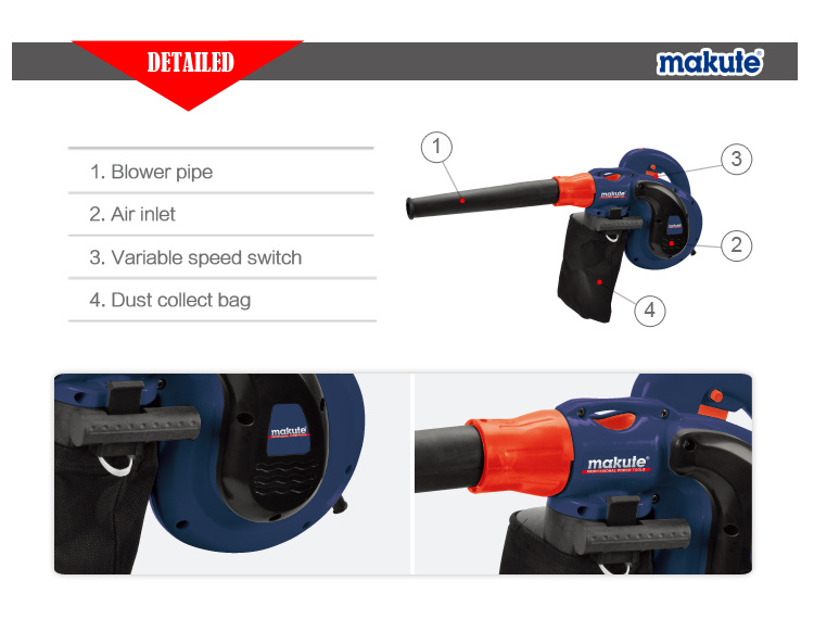 Makute 800W Power Tools High Suction Pressure Blower