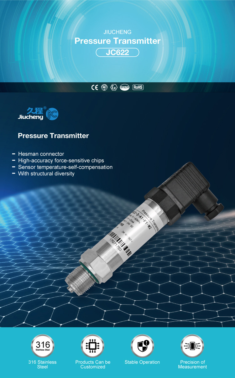High Accuracy Oil Water Gas Pressure Sensor (JC622-18)