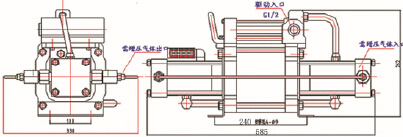 High Pressure Pneumatic 10: 1 Ratio Air-Driven Gas Pressure Booster Pump