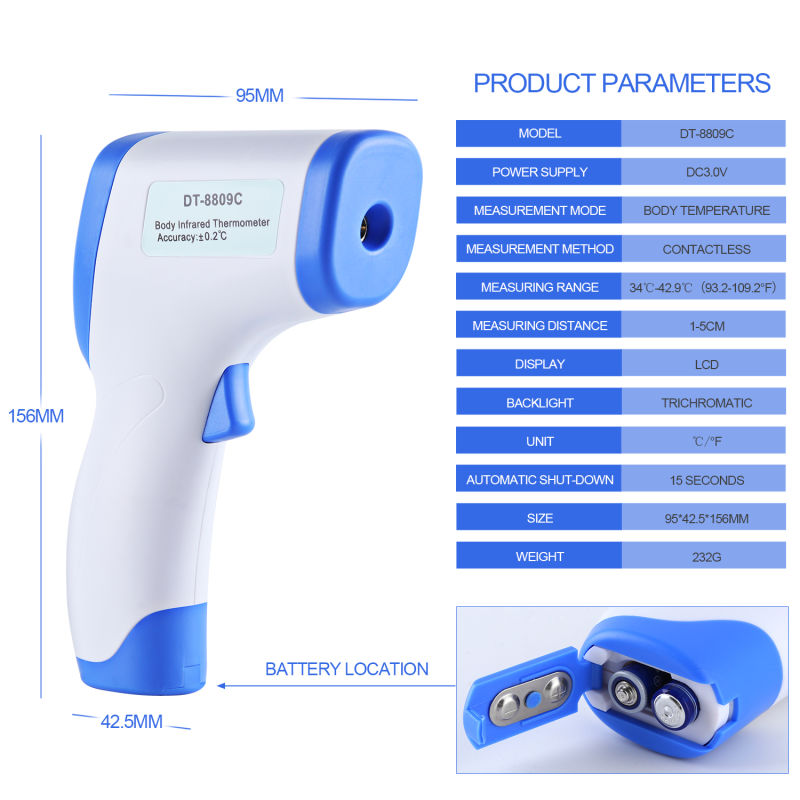 Non-Contact Infrared Digital Medical Equipment Temperature Sensor Forehead Thermometer