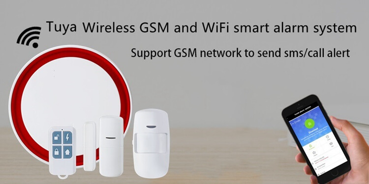 Tuya APP Wireless WiFi and GSM Remote Maison Alarm System with Home Door Sensors and Motion Sensors