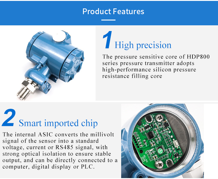 4-20mA High Accuracy Sensor Differential Pressure Sensor