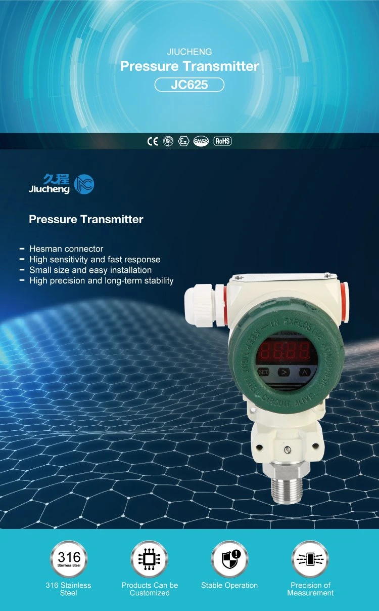 * Industrial 4-20mA Hart Pressure Transducer / Sensor with LED Display (JC625-04)