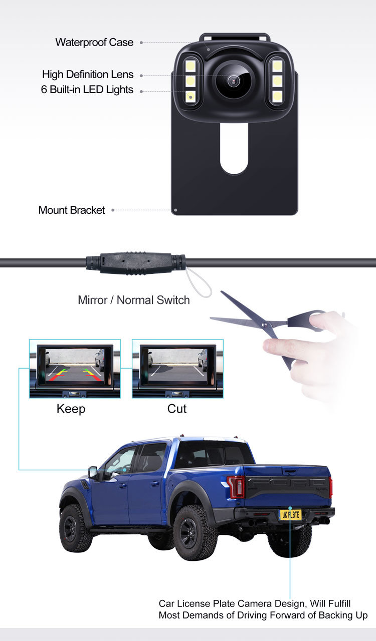 Vehicle Rear View Kit with 1/4 Inch Ahd Image Sensor