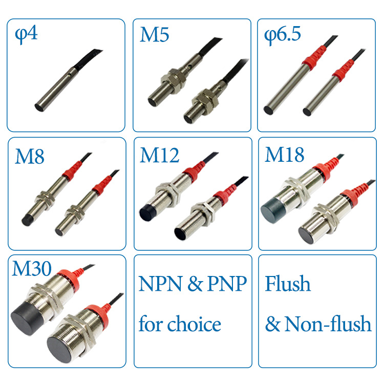 M12 Plug PNP Shielded M18 Inductive Sensor 8mm Sensing