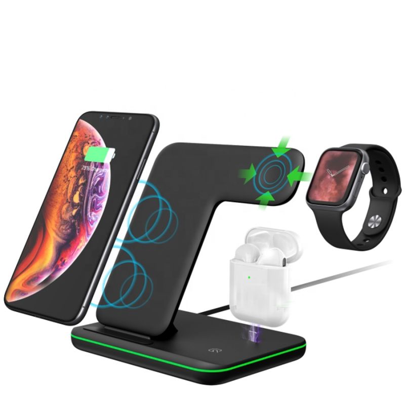 3 in 1 Wireless Charger 15W Qi Fast Wireless Charger Stand Wireless Charging Station