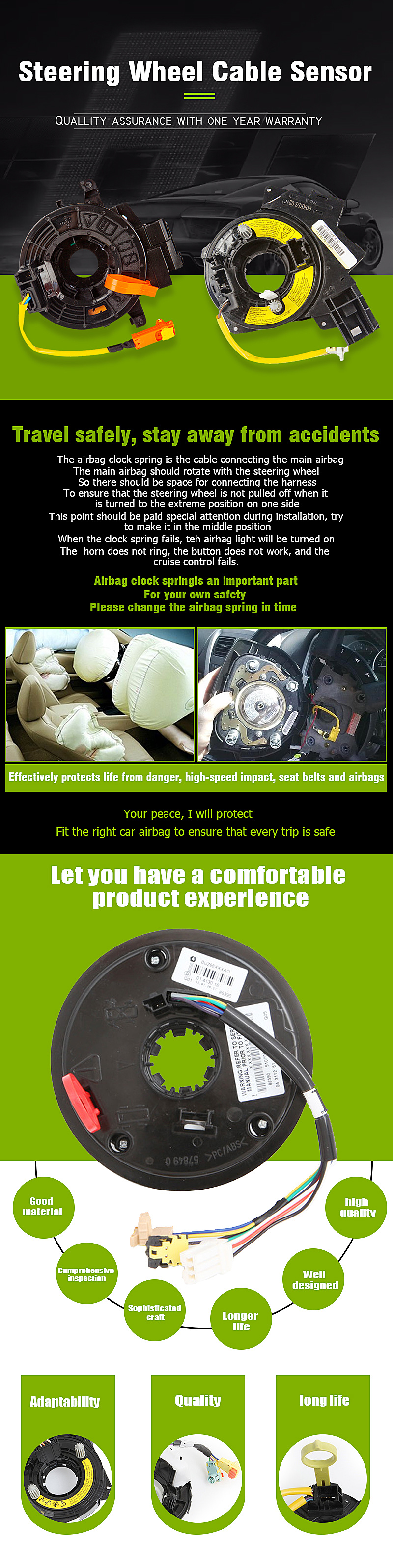 New Auto Steering Wheel Spiral Cable Sensor Clockspring 77900-Sna-K02 for Honda Civic 2006-2011 Accord