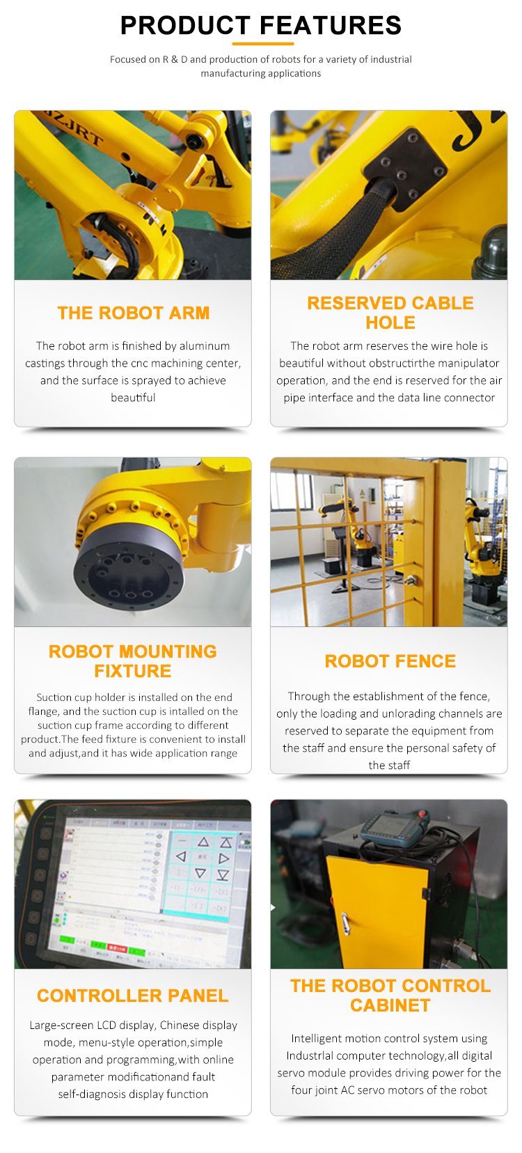 Payload 6kg Automatic Laser Welding 6 Axis Robot Arm