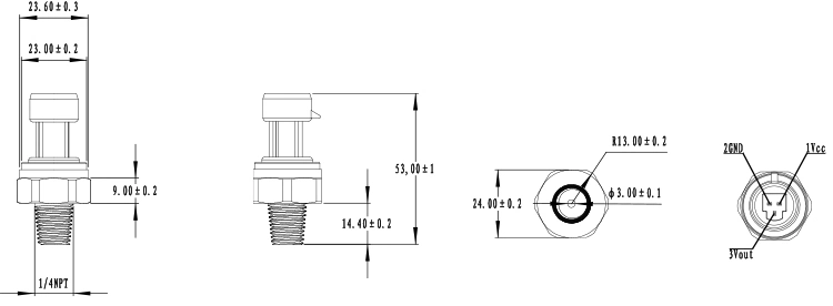 HVAC Pressure Sensor Analog Pressure Transducer 0.5-4.5V