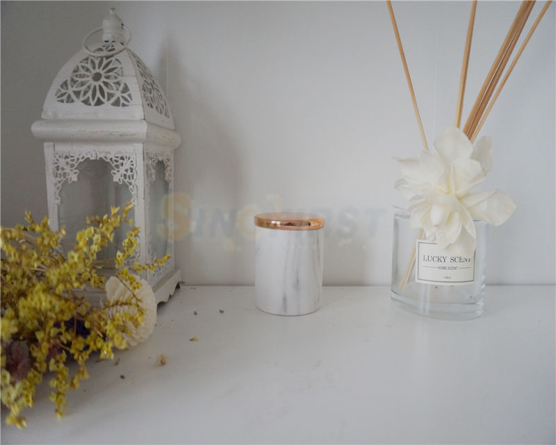 Scented Candle with Ceramic Candle Jar and Custom Pillar Candle