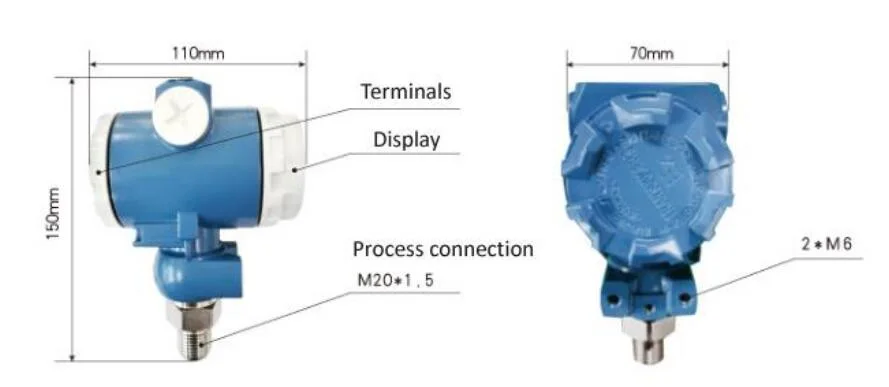 1/4 NPT 4~20mA Gas Piezoresistive OEM Pressure Transducer Sensor