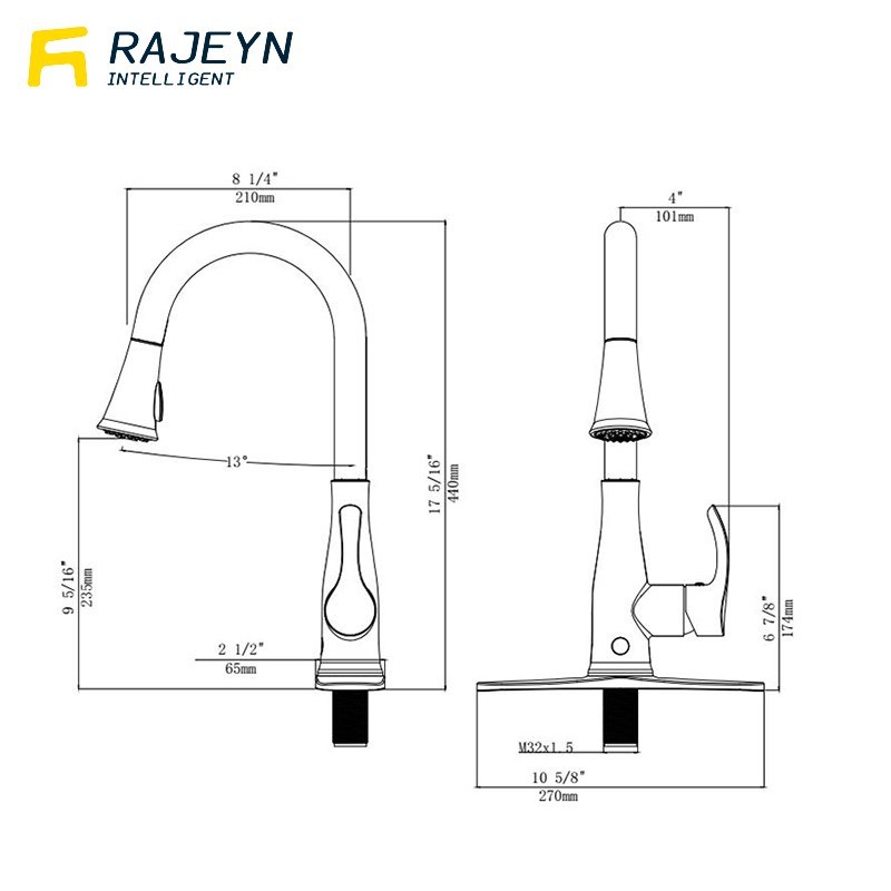 Temperature Control Zinc Alloy Sensor Kitchen Water Faucet