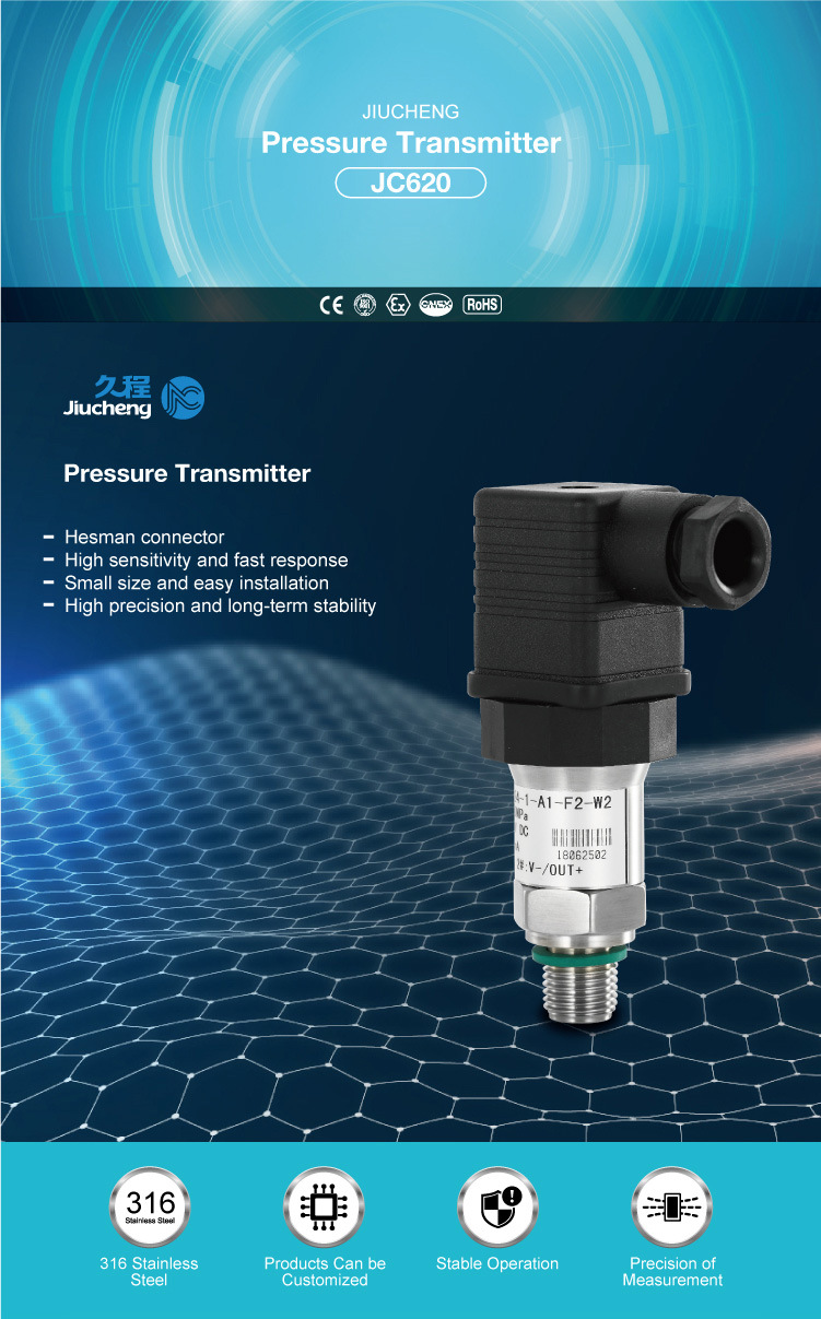 * Jc620-08 Water-Proof Pressure Sensor, OEM Piezoresistive Silicon Pressure Transducer