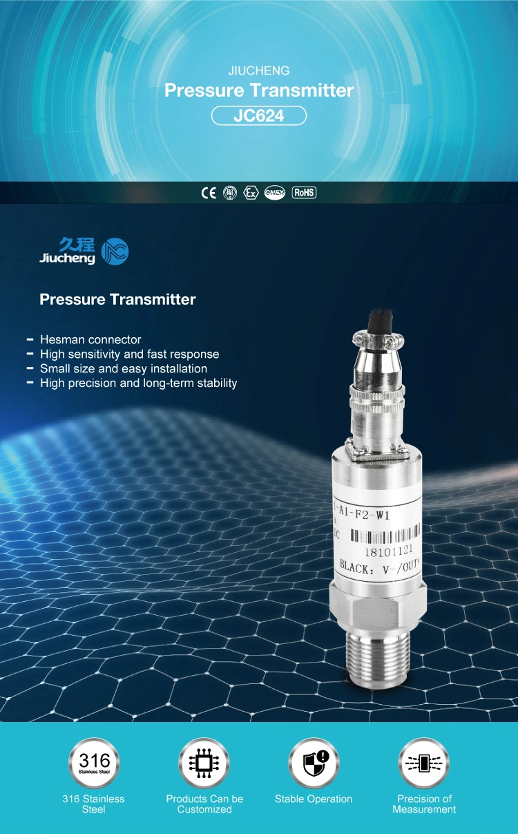 Low Cost Cheap Oil Air Water Pressure Sensor, Pressure Transducer (JC624-29)