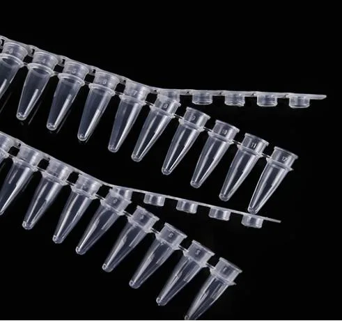 Eco Friendly 0.1ml 0.2ml Plastic Micro Disosable Virus Sampling 4 PCR Reaction Strip Tubes