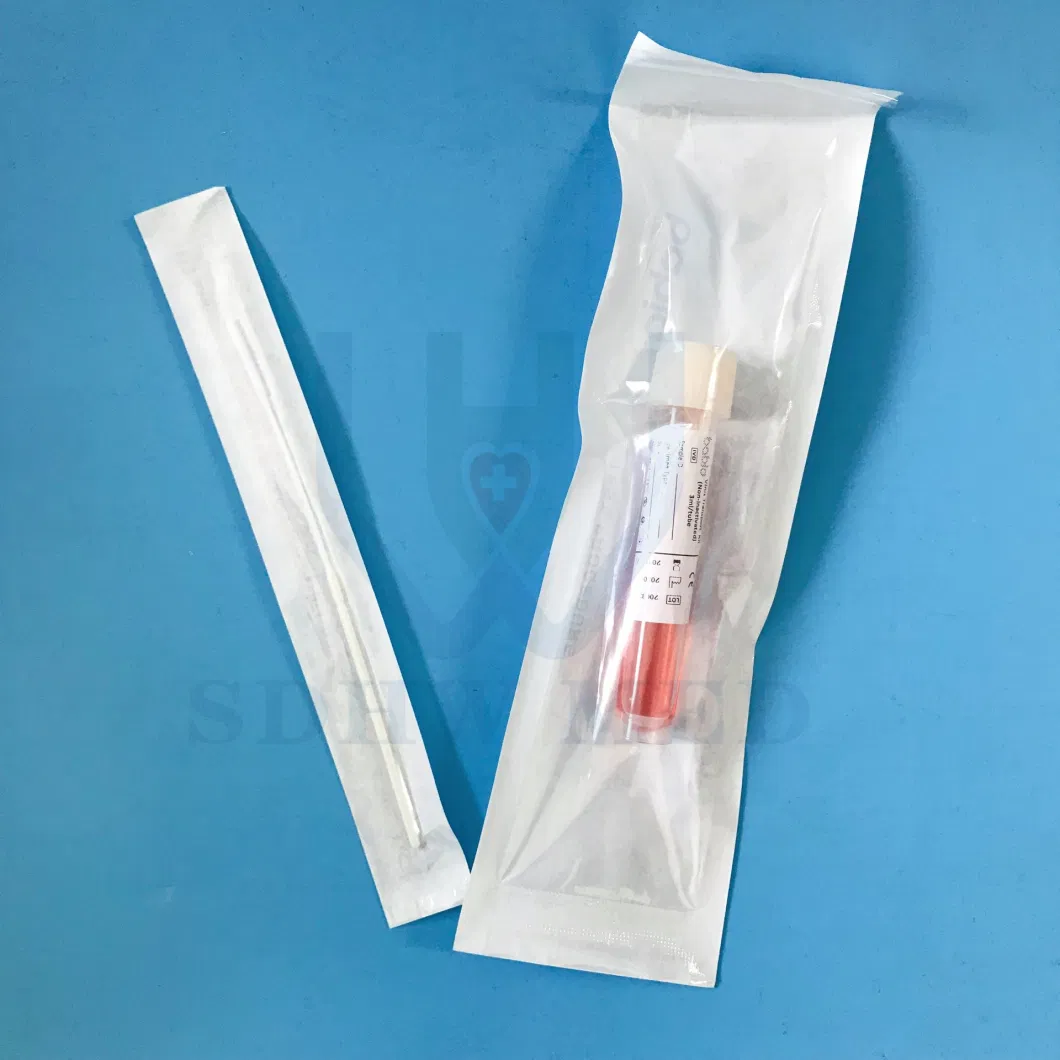 Transport Vials Viral Media Swab with 2 Test Flock Nasopharyngeal Throat Swab