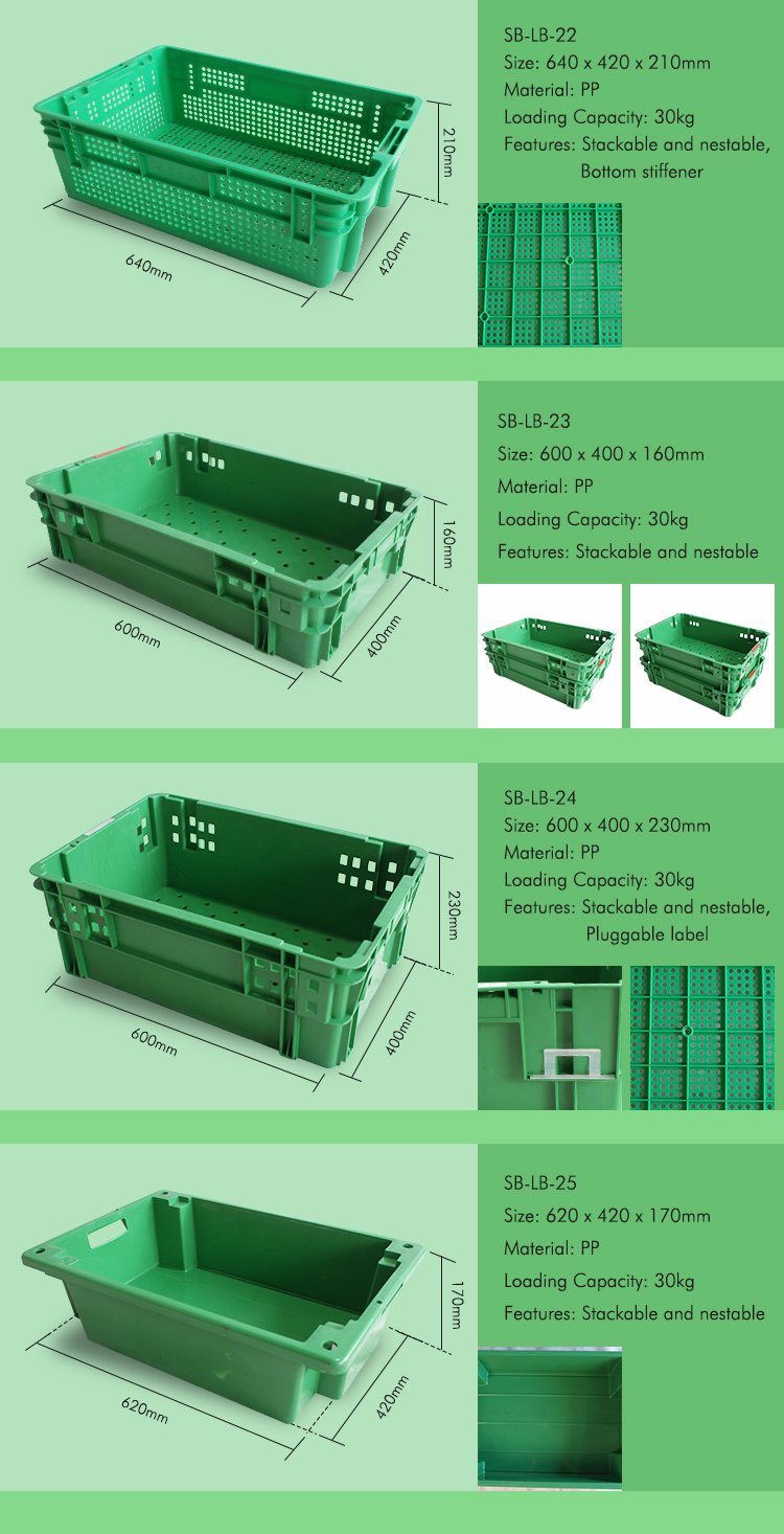 Fruit Vegetable Nesting Stackable Plastic Tote Container