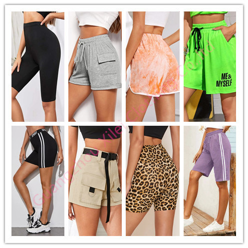 Fashion Women Sweat Shorts Side Flap Pocket Sports Wear Track Shorts