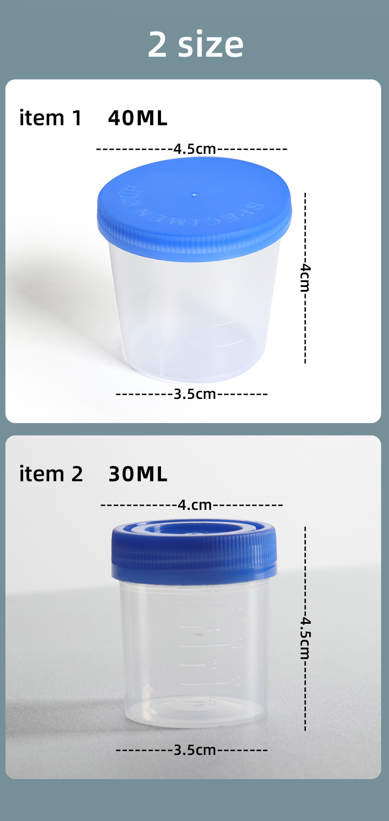 CE and ISO Approved 40ml Specimen Container Sputum Cup