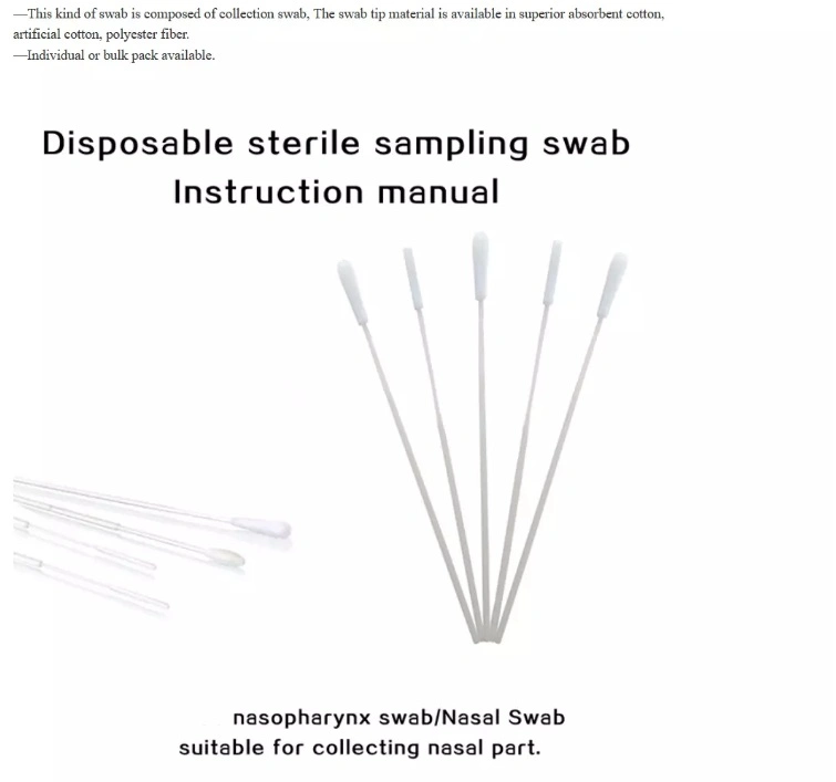 Flocked Swabs, Sample Collecting Nylon Flocked Swab Oropharyngeal Flocked Swabs