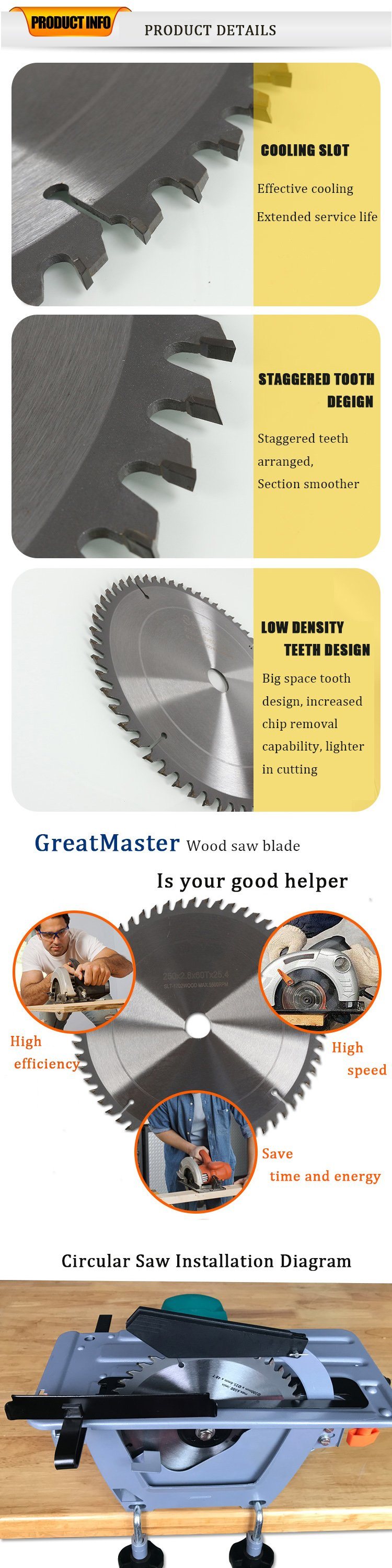 Tct Tip Tungsten Carbide Tipped Circular Saws Blade for Wood