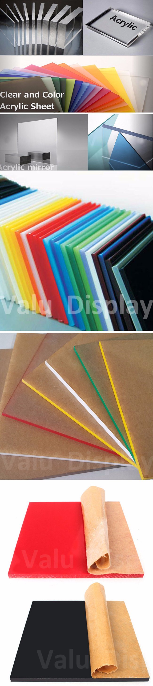 1220mm X 2440mm (2mm to 30mm thickness) Clear and Colors Cast Acrylic Sheet