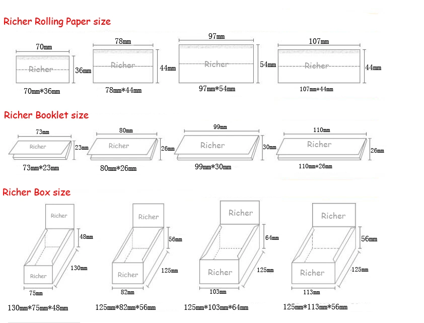 OEM Unbleached/White Smoking Rolling Paper with Filter Tips