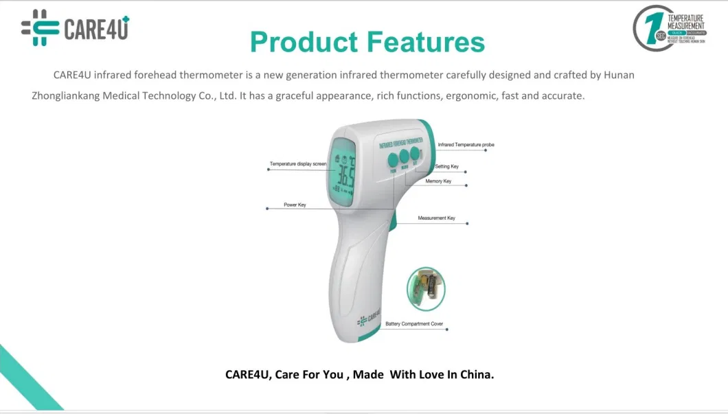 Digital Professional Medical Instrument Electronic Infrared Thermometer Forehead Non-Contact Thermometer