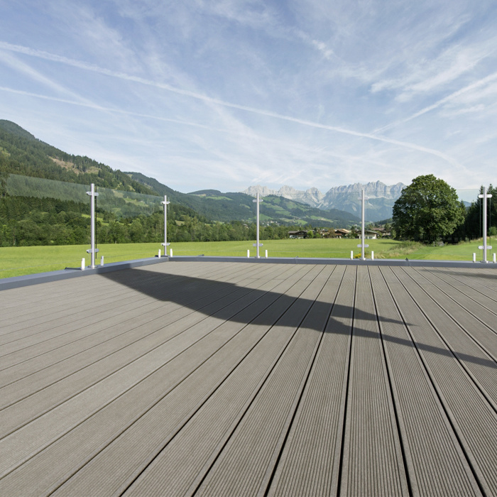 Easy Installation Outdoor Flooring Eco-Friendly Grooved Weather Resistant WPC Decking