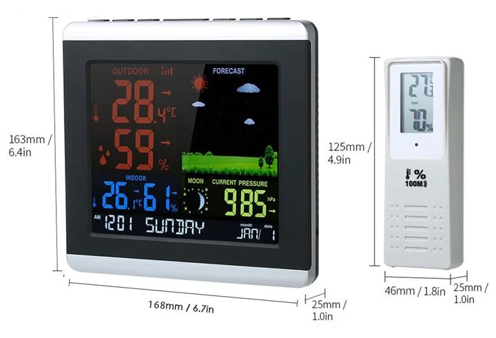 Wireless Weather Forecast with Outdoor Sensor and Thermo-Hygrometer