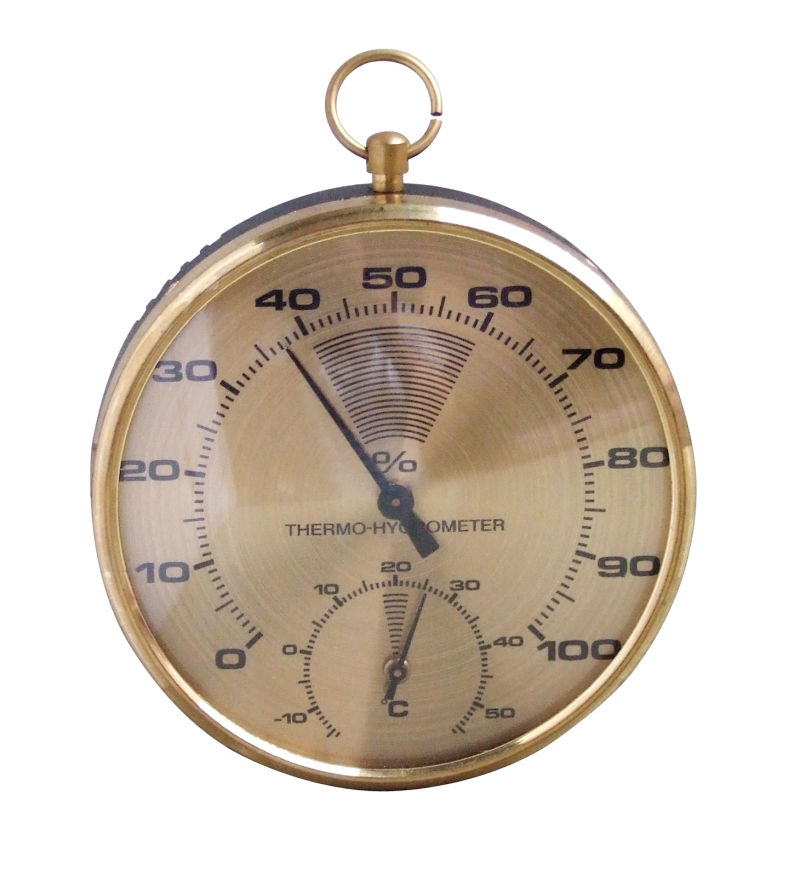 Dial Hanging Golden Indoor Temperature Measuring Thermometer Room Hygrometer