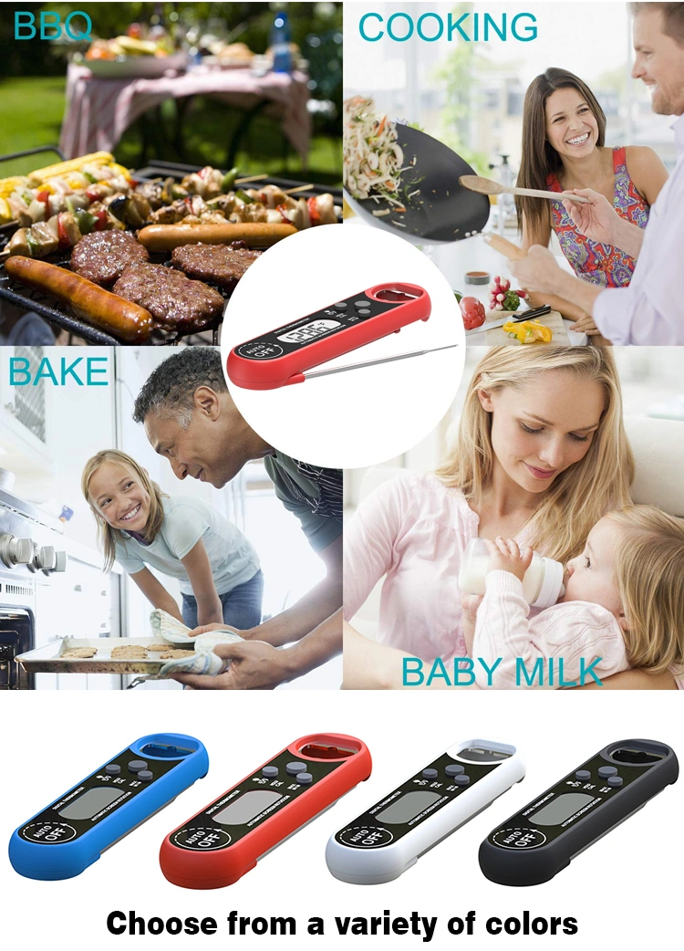 Waterproof Super Fast Instant Read Thermometer BBQ Thermometer with Auto-Rotation Display