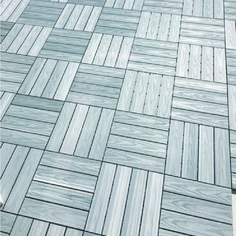 3D Deep Embossing Exterior/Interior DIY Floor Tiles Eco-Friendly WPC Interlocking Deck Tiles