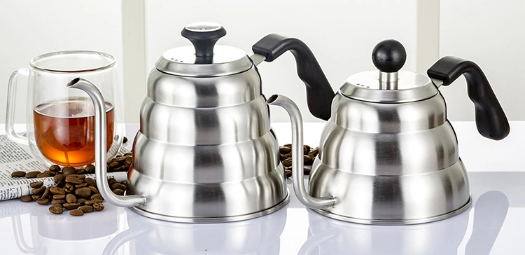 Custom Logo Stainless Steel Gooseneck Coffee Kettle with Thermometer