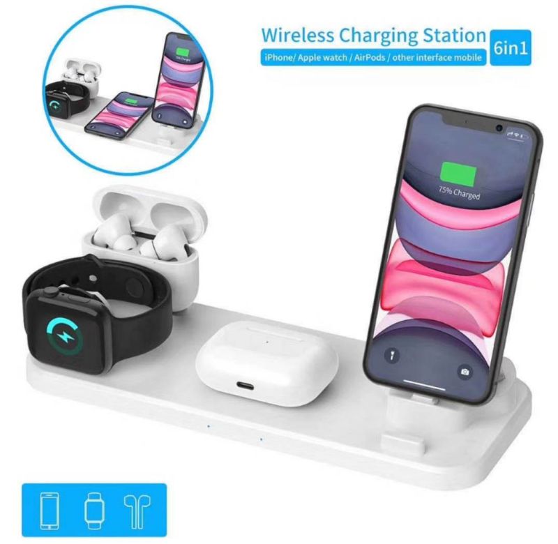 6 in 1 Wireless Charging Station Portable Station Fast Charger