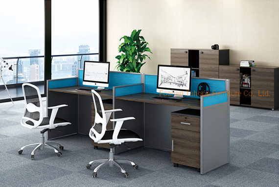 Modern Staff Partiton Office Furniture 2 Seats Workstation