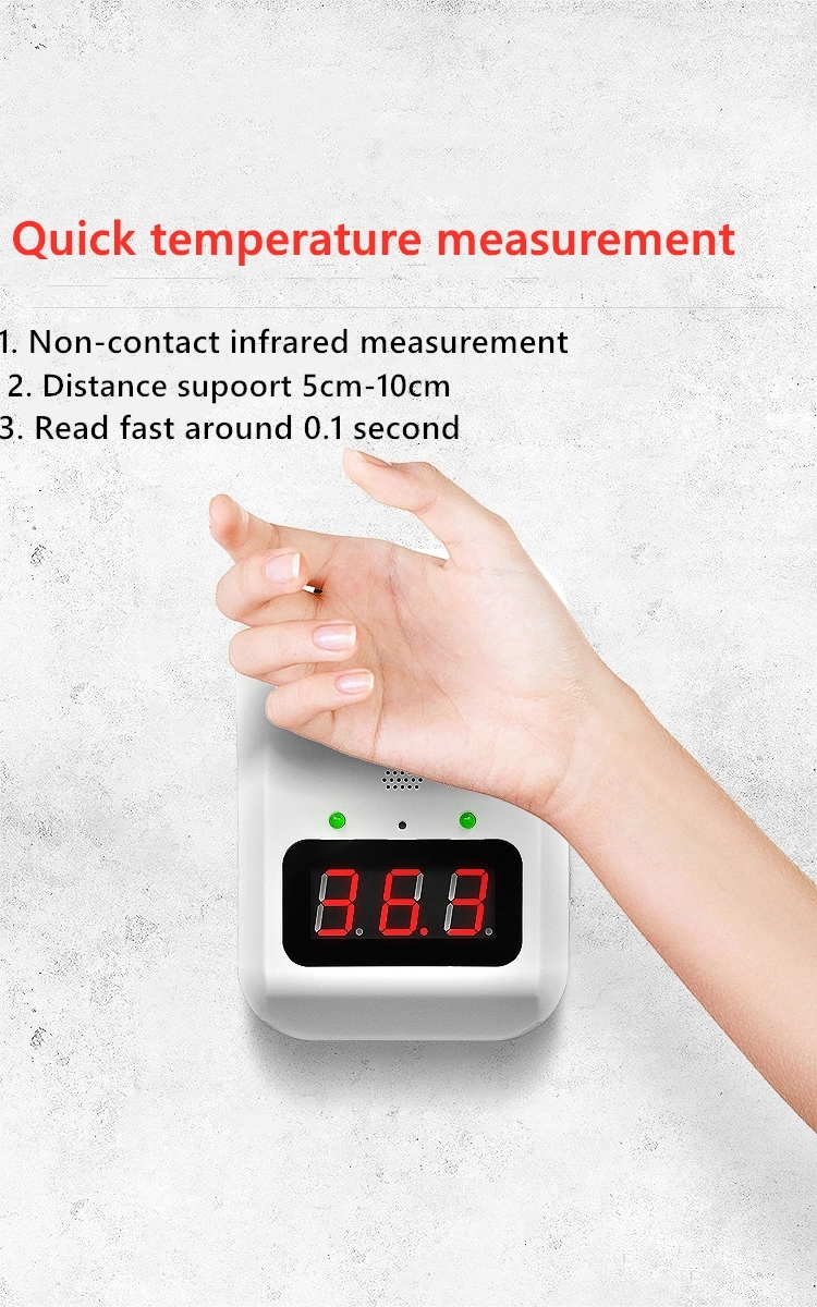Body Digital Non Contact Forehead Infrared Thermometer Large LCD Display USB Charging Hanging Wall Mounted Thermometer