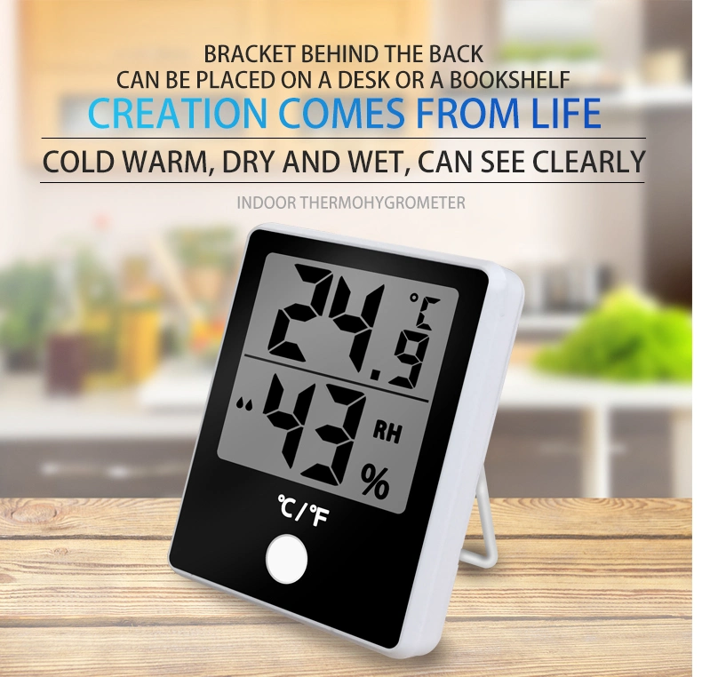 Mini Digital Thermometer Hygrometer with Large LCD Display Fahrenheit or Celsius for Greenhouse