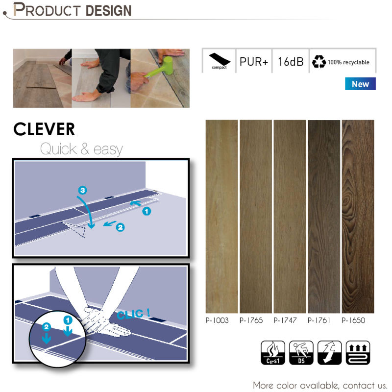 Eco-Friendly Interior Decoration Use PVC Vinyl Floor Tile (P-9017)