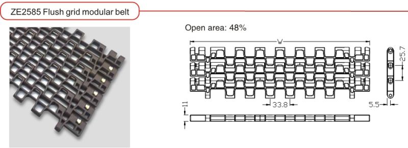 High Temperature Heat Resistant Conveyor Chain 2585 Flex Transmission Belt