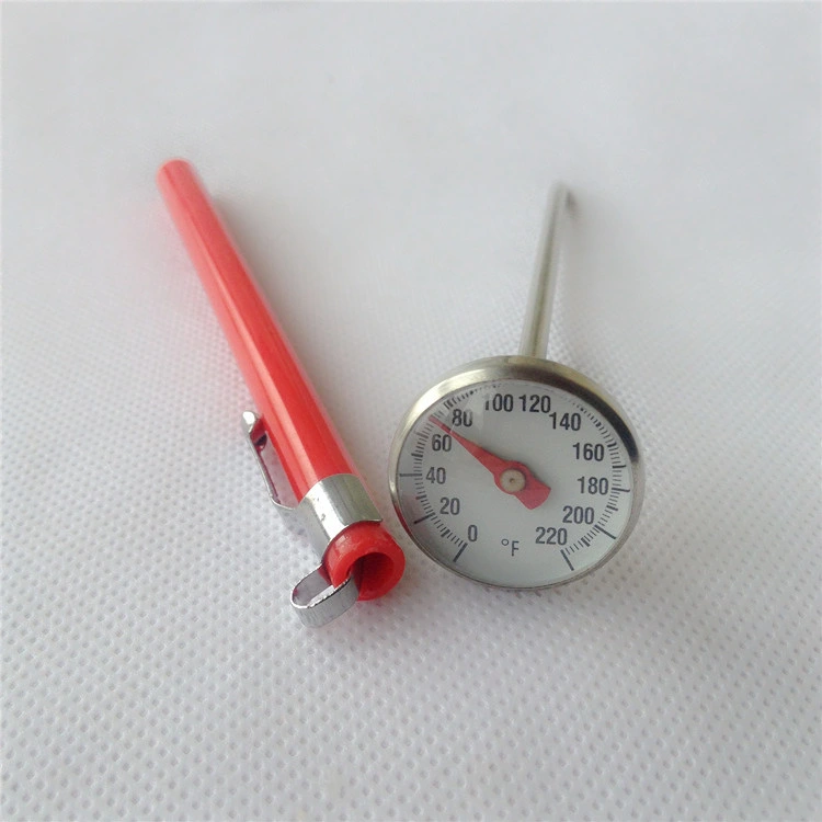 Classic Instant Read 1 Inch Dial Pocket Thermometer for Coffee Drinks Chocolate Milk Foam