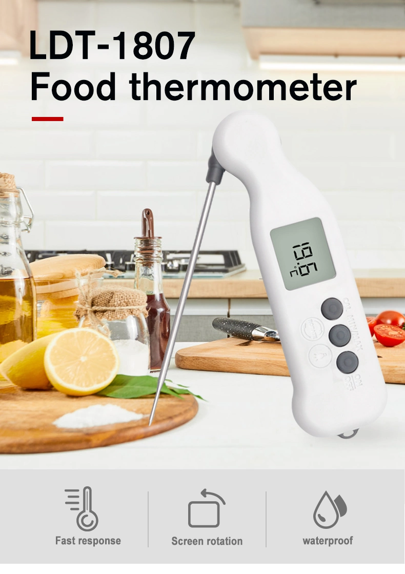 Waterproof Digital Instant Read Meat Thermometer with Rotating Display Touch Key for Cooking Food BBQ Grill Smokers