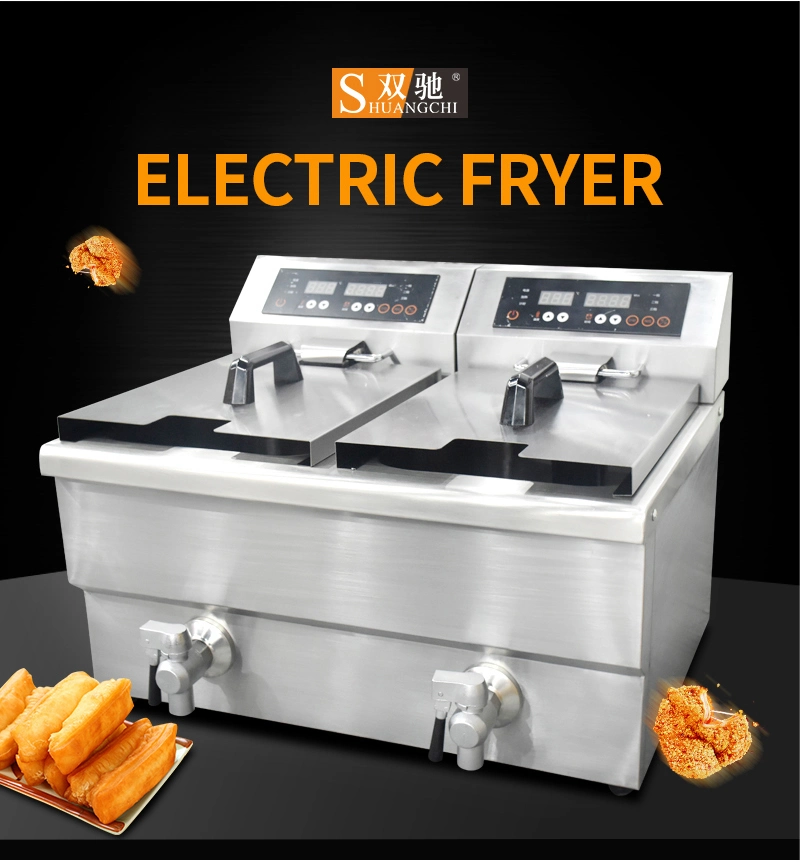 24L Electric Panel Deep Fryer Fry Chicken Potato Chips Catering Equipment
