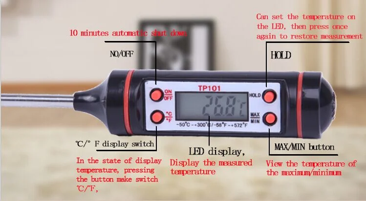 Professional Digital BBQ Thermometer with Probe BBQ Skewer
