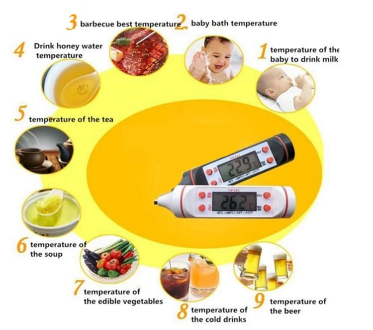 Cooking Waterproof Digital Thermometer with Long Stainless Probe