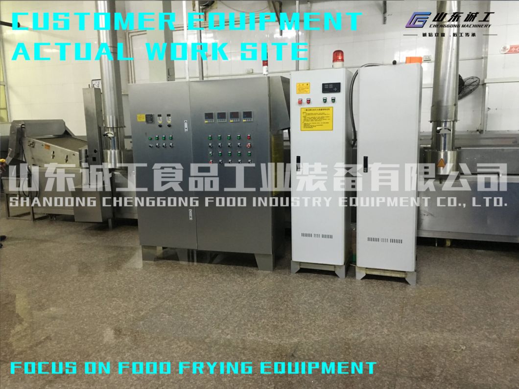 Automatic Industrial Continuous Food Deep Fryer Continuous Conveyor Fry Machine